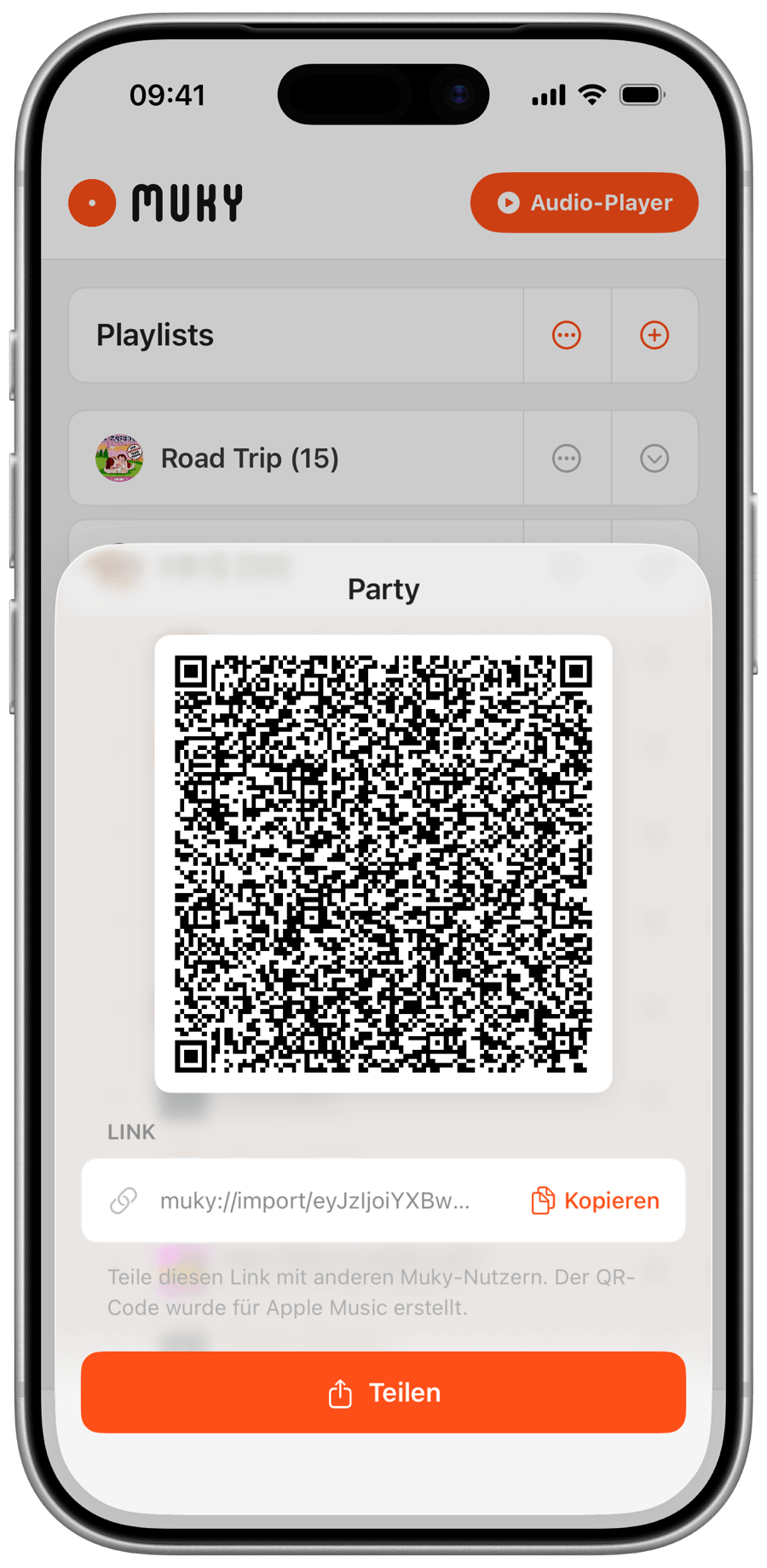 QR Code Sharing Screenshot