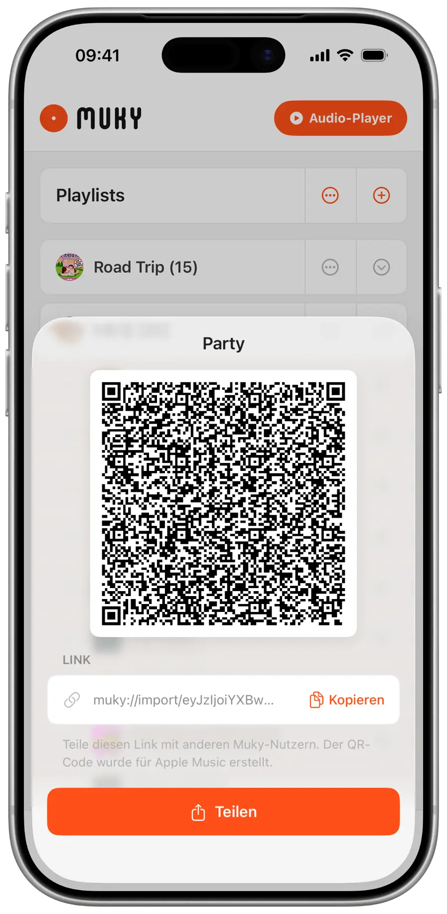 QR Code Sharing Screenshot